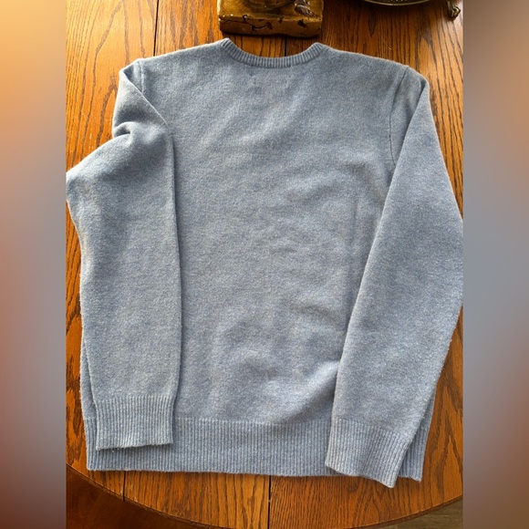 Polo by Ralph Lauren Vneck Italian Yarn 100% Lambs Wool Baby Blue Size M - Picture 6 of 8